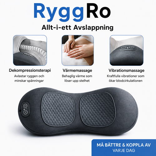 RyggRo- 3-i-1 massagekudde med värme